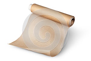 Unwound roll of parchment paper for baking