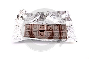 Unwrapped Chocolate Bar. photo