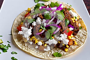 Unwrapped Gourmet Taco On A Plate Generative AI