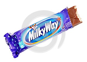 Unwrapped Milky Way candy chocolate bar