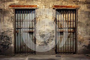 Unyielding Prison doors old. Generate Ai