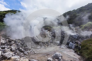 Unzen Hot Spring & Unzen Hell landscape in Nagasaki, Kyushu.