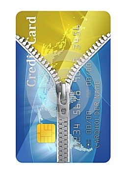Unzipped credit card