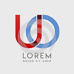 UO logo letters with & x22;blue and red& x22; gradation