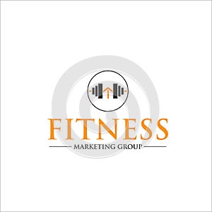 UP Arrow barbel Logo for fitness marketing