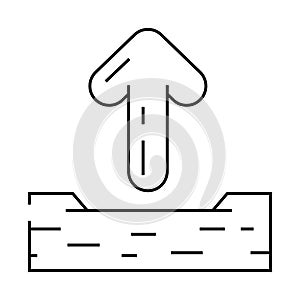 up arrow sending data line icon vector illustration