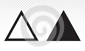 Up arrow triangle or pyramid line art vector icon for apps and websites