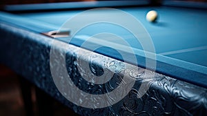 up blue felt pool table