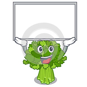 Up board brocoli rabe isolated in the character photo