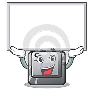 Up board button S in the cartoon shape