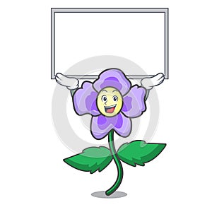 Up board pansy flower character cartoon