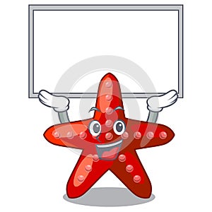 Up board red starfish isolated with the character