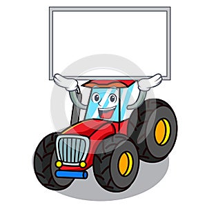 Up board tractor character cartoon style