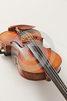 Up Close Detail of Beautiful Classical, Celtic, or Bluegrass Instrument the Violin or Fiddle