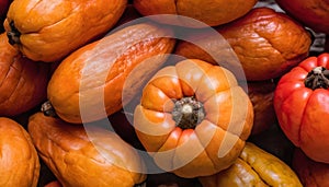 An up-close look at a group of ripe vivid Papaw with intricate, textured details. photo