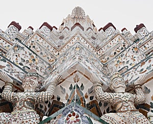 Up Close to the Main Pagoda at Wat Arun, Bangkok, Thailand