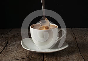 ÃÂup of coffee with thick of crema photo