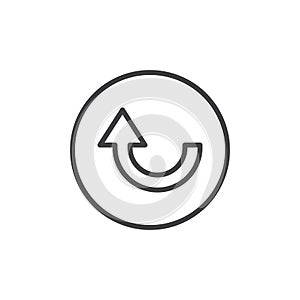 Up curved arrow line icon photo