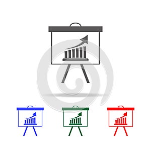 Up Diagramma on board icon. Elements of chart and trend diagram multi colored icons. Premium quality graphic design icon. Simple i photo