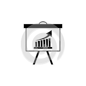 Up Diagramma on board icon. Trend diagram element icon. Business analytics concept design icon. Signs and symbols icon for website photo