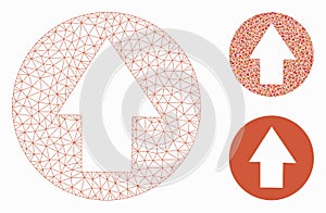 Up Direction Vector Mesh Network Model and Triangle Mosaic Icon