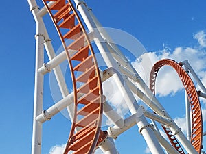 Up and down and around we go against the sky Coney Island loop