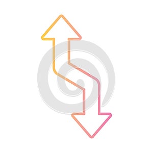 Up and down arrow gradient style icon vector design