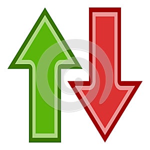 Up Down Arrows Flat Icon Isolated on White
