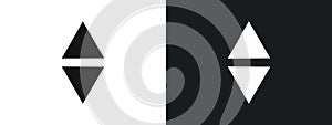 Up and down arrows icon linear graphics set vector in black