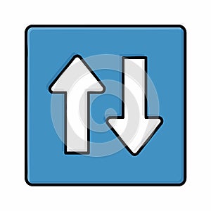 Up and Down Arrows Icon for Upload Download Direction