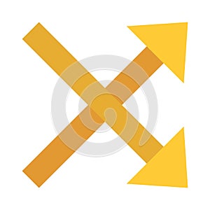 Up and down crossed right arrows flat style icon vector design