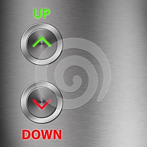 Up and Down metalic button