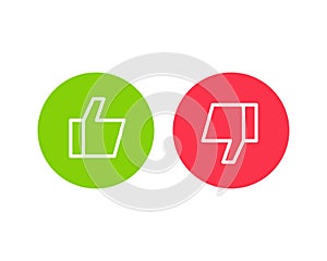 Up and down thumbs icon. Thumbs up and thumbs down. Approve and disapprove. Like icon and dislike black color simple