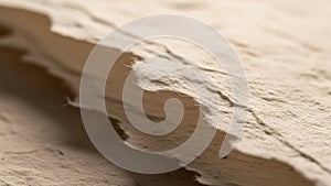 Up image of a stack of rough textured paper sheets with uneven