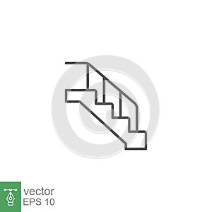 Up the ladder line style stairs icon. Trendy modern flat linear