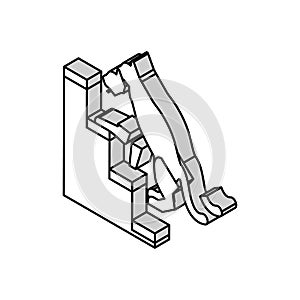 up preposition english isometric icon vector illustration