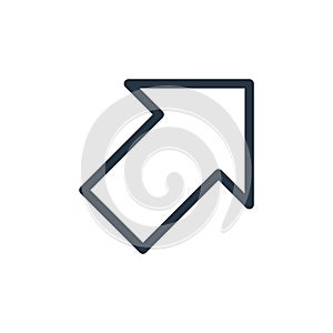 up right arrow icon vector from arrow concept. Thin line illustration of up right arrow editable stroke. up right arrow linear