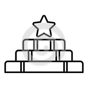 Up stairs to best icon outline vector. Motivational stage