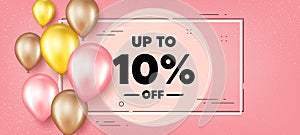 Up to 10 percent off Sale. Discount offer price sign. Vector