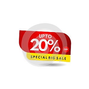 up to 20% Special Big Sale Label Vector Template Design Illustration