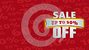 up to 50 percent off discount sale announcement