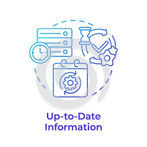 Up to date information blue gradient concept icon