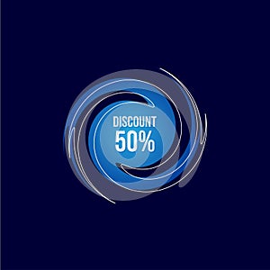 Up To 50% Wave Discount Sale Vector Design