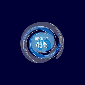 Up To 45% Wave Discount Sale Vector Design