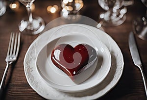 up two close forks two table set Heart