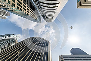 Up view of the skyscrapers