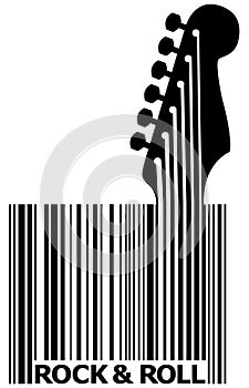 UPC barcode with guitar photo