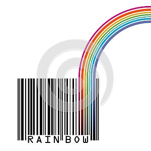 UPC barcode with a rainbow