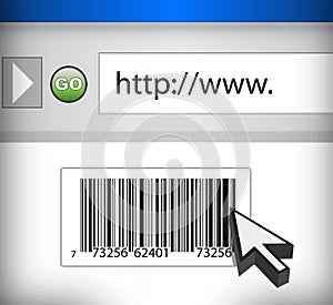 UPC code on a browser with cursor photo