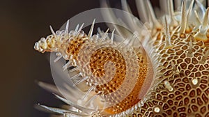 An upclose photograph of a single stoma with delicate hairs protruding from its edges creating a stunning display of